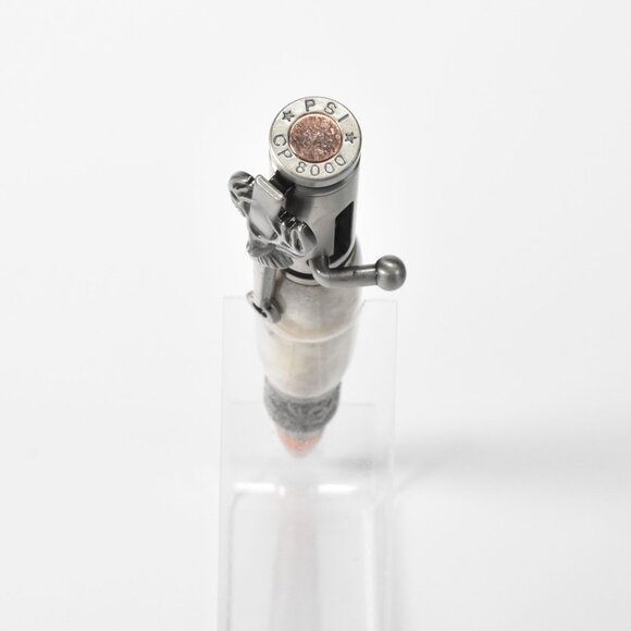 Hand Made Deer Hunter Bolt Action Pen in Antique Pewter with Deer Antler Body - Picture 9 of 11